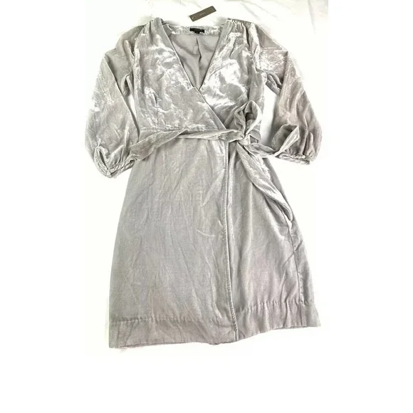 J. Crew Factory | Dresses | J Crew Velvet Wrap Dress Nwt New With Tags Size Gray  Silver Oyster | Poshmark